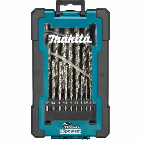 Makita Bohrer HSS-G, D-67555, 25-teiliges Set, 1-13 Mm, HSS-Metallbohrer 1