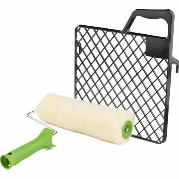 Nölle Farbroller 703100 Set, 25cm, Inkl. 1x Polyester-Farbwalze, Abstreifgitter 3