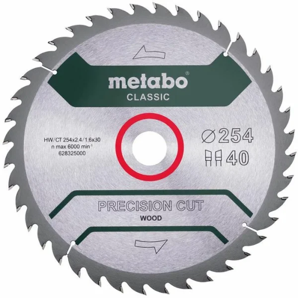 Metabo Kreissägeblatt Precision Cut Wood Classic, 254 X 30mm, 40 Zähne, Für Holz 1