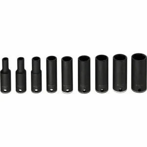 Bosch Steckschlüssel 2608551099, 9-teilig, 7 – 19mm Schlüsselweite – 63mm Länge, 3/8 Zoll 8