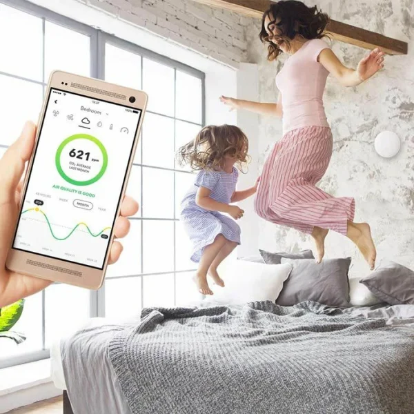 Airthings Radon-Messgerät Wave Plus, Thermo-Hygrometer, App, Luftdruck, CO2, VOCs 3