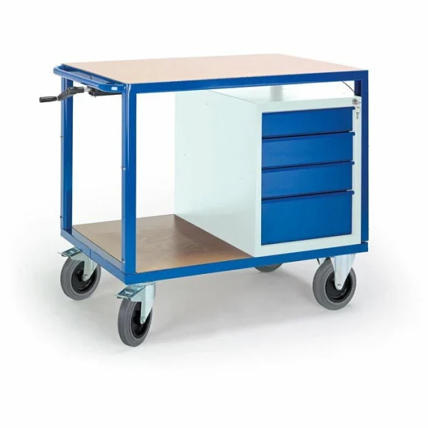 Rollcart Werkstattwagen 07-4308H, Höhenverstellbar, Tragkraft 400kg, 1090 X 700mm, 1 Ablage & 4 Schübe 1