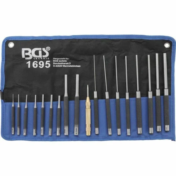 BGS Technic BGS-technic Splinttreiber-Satz 1695, 18-teilig, Ø 1,5 – 9,5mm, Mit Körner 1