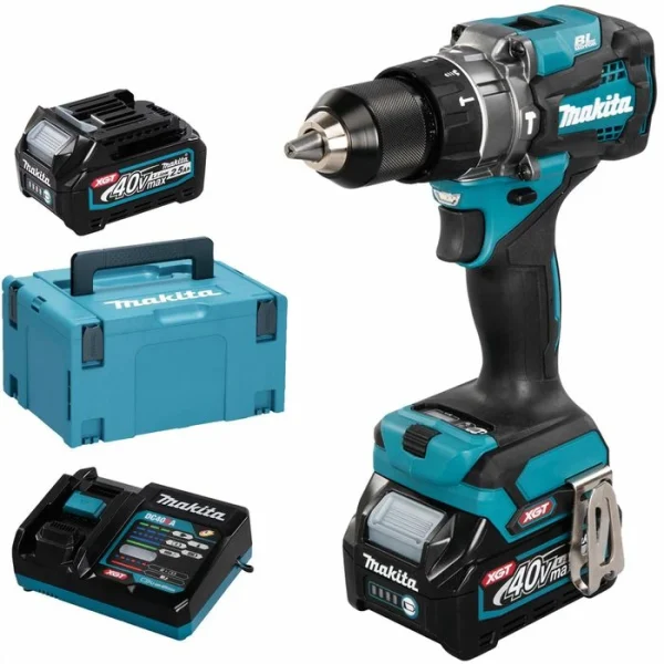 Makita Akku-Schlagbohrschrauber HP001GD201, XGT, 40V / 2,5Ah, Mit 2 Akkus, Ladegerät Und Koffer 1