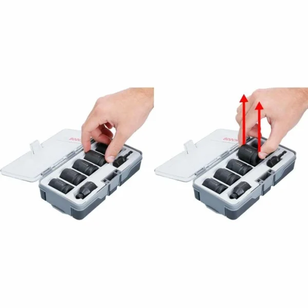 Bosch Steckschlüssel 2608551029, 7-teilig, 13 – 24mm Schlüsselweite – 39mm Länge, 1/2 Zoll 4