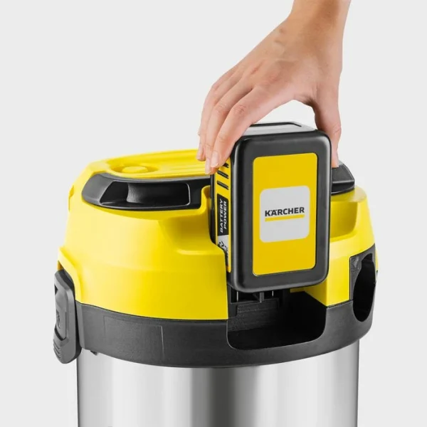 Kärcher Nass-Trockensauger WD 3-18 S Battery Set, 17 Liter, Akku 18V / 5Ah, Edelstahlbehälter 6