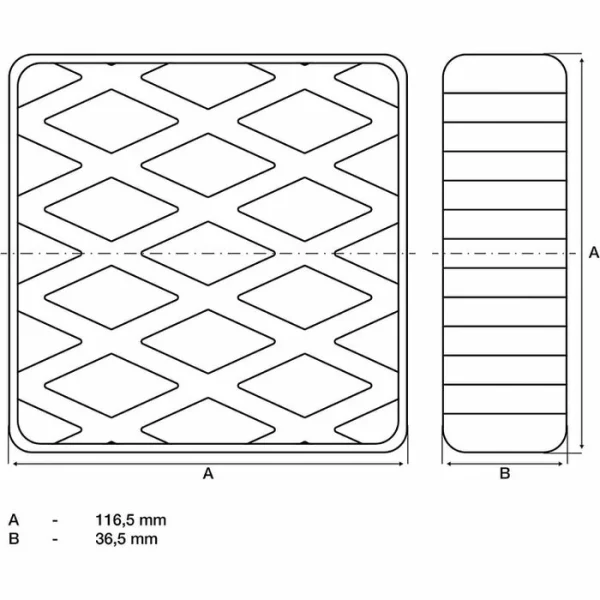BGS Technic BGS-technic Gummiauflage 7037, Für Hebebühne, 116,5 X 116,5 X 36,5mm 3