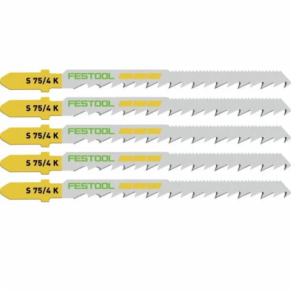 Festool Stichsägeblätter S 75/4 K/5, 204265, Für Holz, 75mm Länge, Zahnteilung 4mm, 5 Stück 3