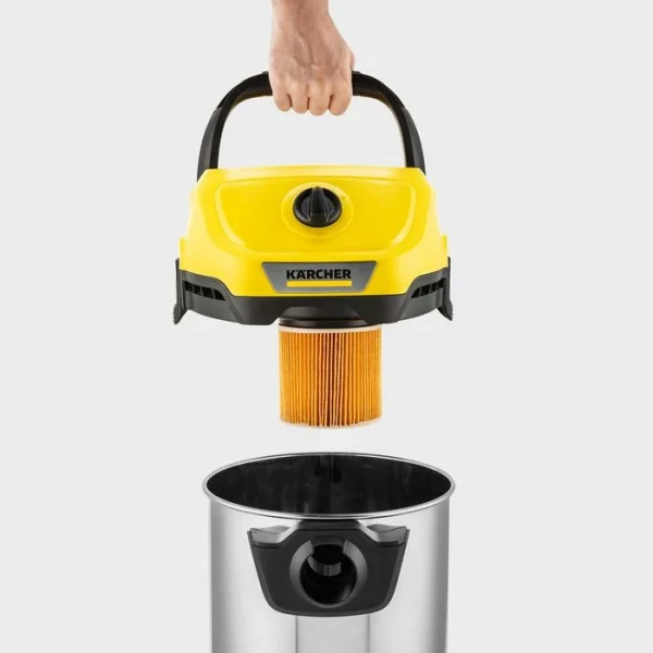 Kärcher Nass-Trockensauger WD 3-18 S Battery Set, 17 Liter, Akku 18V / 5Ah, Edelstahlbehälter 4