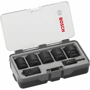 Bosch Steckschlüssel 2608551029, 7-teilig, 13 – 24mm Schlüsselweite – 39mm Länge, 1/2 Zoll 11