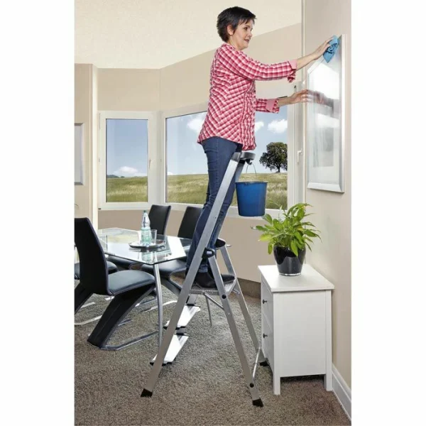 Krause Stehleiter Monto Safety PlusLine, 127914, Aus Aluminium Mit 3 XXL-Stufen 6