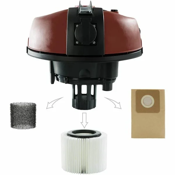 Arebos Nass-Trockensauger Industriestaubsauger, 30 Liter, 2300 Watt, Mit Gerätesteckdose 5