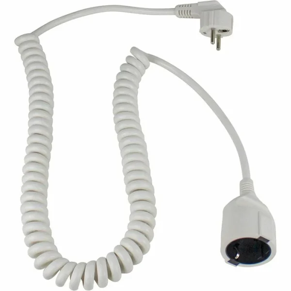 AS SCHWABE As-Schwabe Strom-Verlängerungskabel 70412, 1 -2,5 M, Schutzkontakt, Spiralkabel, Weiß 1