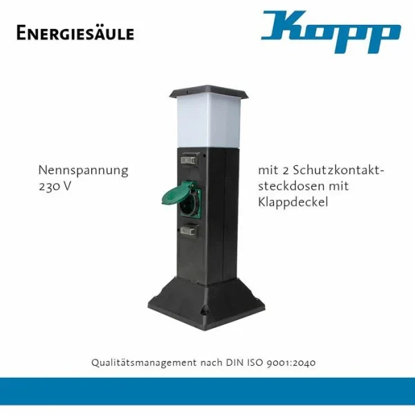 Gartensteckdose Kopp 2-fach, Mit Licht, E14-Sockel 4
