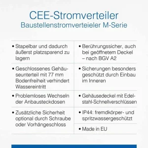 AS SCHWABE As-Schwabe Stromverteiler M4 32 A, Außen, IP44, 3 X CEE, 3 X Schutzkontakt, FI + LS 10