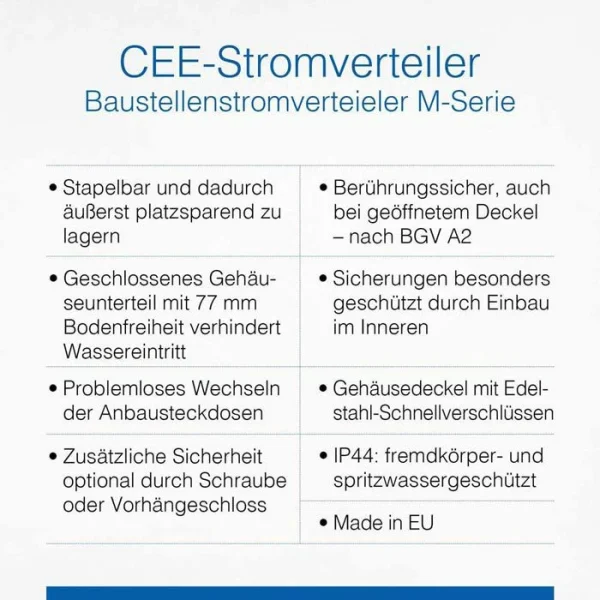 AS SCHWABE As-Schwabe Stromverteiler M4 32 A, Außen, IP44, 3 X CEE, 3 X Schutzkontakt, FI + LS 4