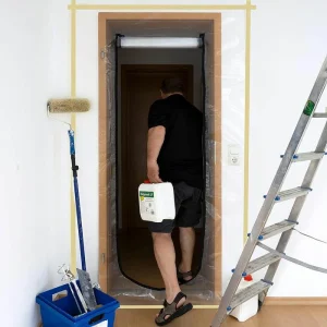 Hinrichs Staubschutztür Aus Folie, 2er Set, 220 X 120cm, Transparent, Mit U Reißverschluss 10