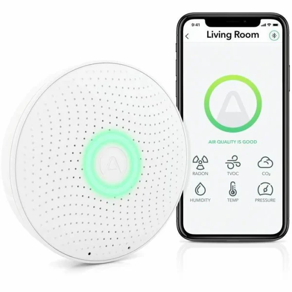 Airthings Radon-Messgerät Wave Plus, Thermo-Hygrometer, App, Luftdruck, CO2, VOCs 1