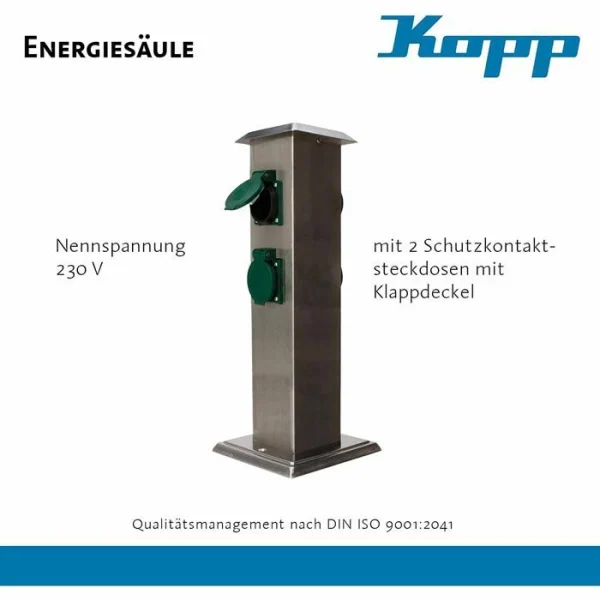 Gartensteckdose Kopp 4-fach, Metall 4