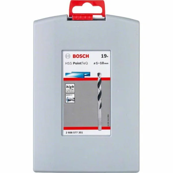 Bosch Bohrer PointTeQ ProBox, 2608577351, 19-teiliges Set, 1-10mm, HSS DIN 338 Metallbohrer 4