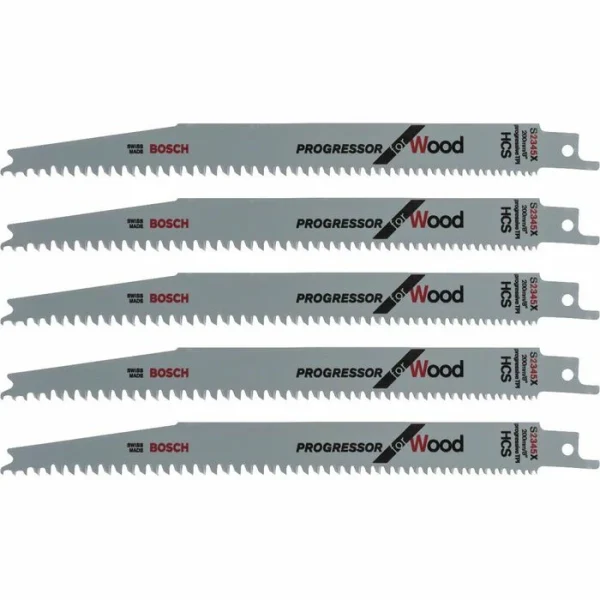 Bosch Säbelsägeblatt S 2345 X, Progressor For Wood, 200mm, Für Holz, 5 Stück 3
