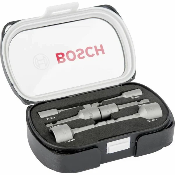 Bosch Steckschlüssel 2608551079, 6-teilig, 6 – 13mm Schlüsselweite – 50mm Länge, 1/4 Zoll 3