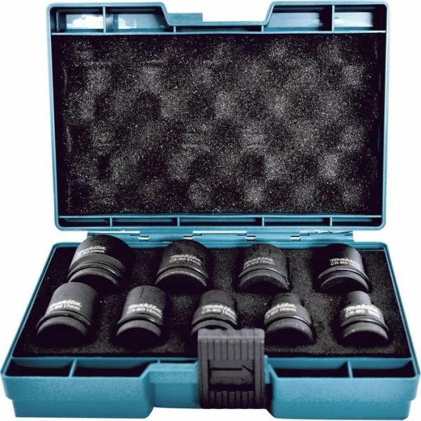 Makita Steckschlüssel D-41517, 9-teilig, 8 – 24mm Schlüsselweite – 38mm Länge, 1/2 Zoll 1
