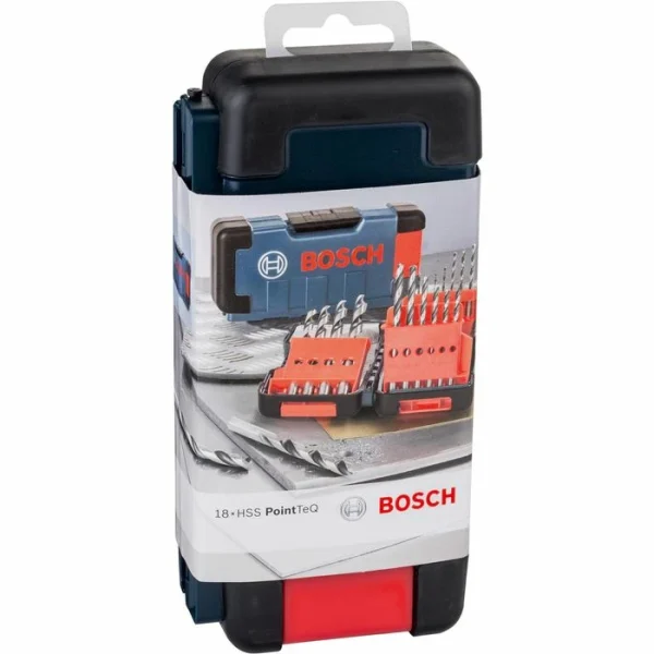Bosch Bohrer PointTeQ ToughBox, 2608577350, 18-teiliges Set, 1-10mm, HSS DIN 338 Metallbohrer 4