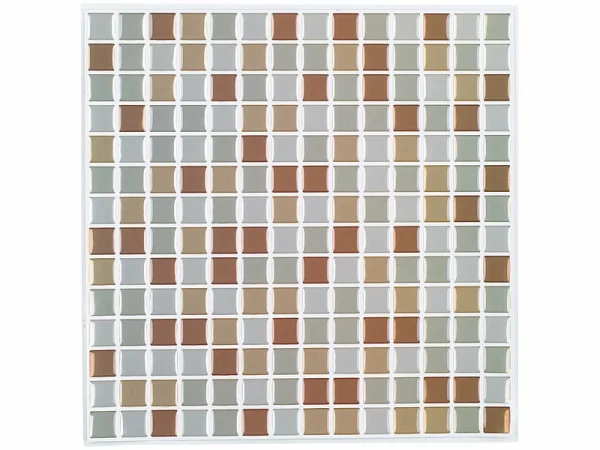 Infactory Fliesensticker:Selbstklebende 3D-Mosaik-Fliesenaufkleber “Bronze”, 26×26 Cm, 15er-Set 4