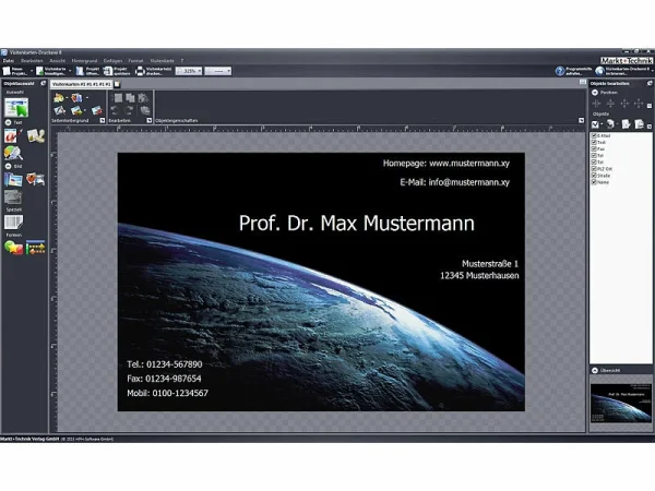 Markt+Technik MUT Druckvorlage Software:Visitenkarten-Druckerei 8.5 Gold Edition 5